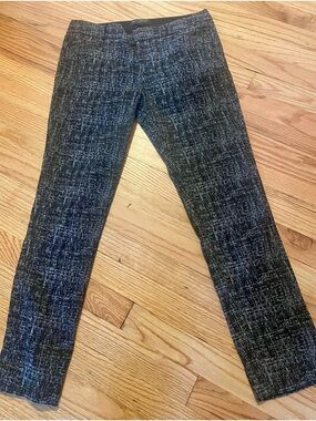 Banana Republic Black and White Patterned Sloan Fit Pants with Pink Trim
